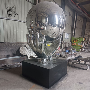 Décoration extérieure personnalisée Grand <span class=keywords><strong>miroir</strong></span> d'art en acier inoxydable poli Terre Sculpture Métal Globe <span class=keywords><strong>du</strong></span> <span class=keywords><strong>monde</strong></span> Statues - Product Image 3