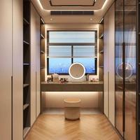 Fabricant d'armoires, armoires de chambre à coucher modernes et luxueuses en bois mélaminé en forme de U, système de dressing