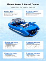Kart aquatique électrique double place, coque en alliage d'aluminium et de magnésium antirouille, charge rapide, batterie lithium, drift haute vitesse, couleur OEM