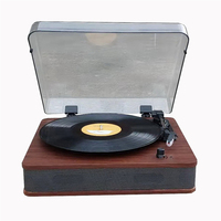 Lecteur de disque vinyle 3 vitesses avec couvercle anti-poussière, lecteur de gramophone, vente en gros