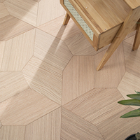 Parquet géométrique en chêne clair multicouche avec système de pose à clipser T&G, décoration moderne pour la maison
