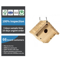 Hängendes Holz-Vogelhaus mit Schindeldach Nistkasten mit Rundem Eingang für Garten Hof Hinterhof Wildtier-Dekoration Geschenk