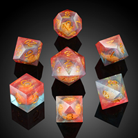 Ensemble de dés à noyau liquide DND personnalisé D20 Dés à noyau liquide en résine remplis à bords tranchants D&D pour le jeu de dés Dungeons and Dragons