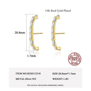 Czcity Grote Hoepel Oor Manchet C Vorm C-Vorm Unieke Vrouw Verklaring Zilveren Meisje Mode Trendy Oor Manchet Oorbel - Product Image 2