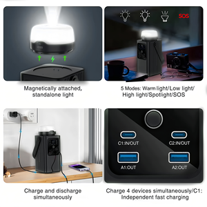 100W <span class=keywords><strong>Powerbank</strong></span> 60000mAh Schnellladung Mobile Stromstation Tragbare <span class=keywords><strong>Powerbank</strong></span> mit Campinglampe Laterne Taschenlampe - Product Image 3