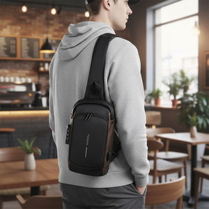 Sac messager pour homme avec logo personnalisé, nouveau style, sac bandoulière de haute qualité, sac de vélo portable, design antivol avec serrure à code - Product Image 2