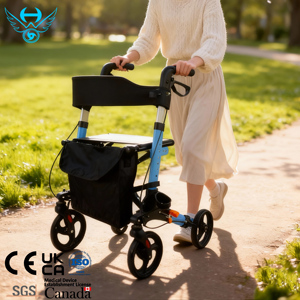 Màu sắc ngẫu nhiên ngoài trời trong nhà phổ quát cơ bản người cao tuổi 4 bánh xe rollator Walker với chỗ ngồi - Product Image 1