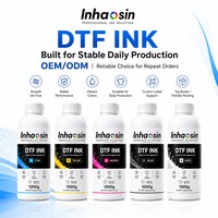 Encre blanche DTF à base d'eau, pigment CMYK 5 couleurs pour l'impression personnalisée de t-shirts, vêtements, tissus en coton haute densité, impression textile