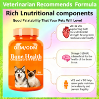 AINA Capsules d'huile de poisson OMEGA-3 6 9 VD3 K2 les plus vendues pour chiens et chats, santé des os/cerveau/immunité/peau/poils/articulations, absorption rapide