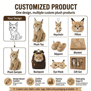 Op maat gemaakte pluche lynx bobcat knuffeldier fabriek direct OEM ODM gepersonaliseerde wilde kat mascotte zacht speelgoed lage minimale bestelhoeveelheid - Product Image 3