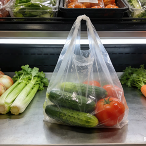 Sacs gilet robustes résistants aux déchirures, sacs T-shirt en plastique à prix de gros, directement de l'usine, en PEHD avec poignée longue - Product Image 1
