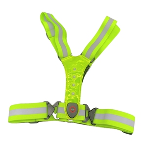 Gilet riflettente ricaricabile USB ad alta visibilità verde Outdoor Walking Running bike gilet di sicurezza da notte torcia per uomo/donna - Product Image 1