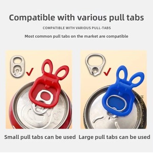 Ouvre-boîte coloré pour boissons avec couvercle de protection, ouvre-boîte en plastique réutilisable, outil de cuisine facile à utiliser - Product Image 2