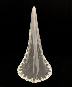 <span class=keywords><strong>Voile</strong></span> de mariée simple et long avec peigne, broderie en dentelle, maille, décalcomanie, <span class=keywords><strong>petite</strong></span> traîne, <span class=keywords><strong>voile</strong></span> de mariée pour église - Product Image 4