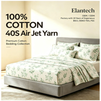 Parure de lit en coton imprimé 40S 200TC, ensemble de literie 100% coton en fil Air Jet, housse de couette et couvre-lit