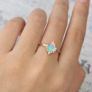 Anel de opala vintage, anel de promessa, aniversário, presente de outubro, aniversário, pedra - Product Image 6