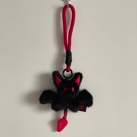 Hecion Promotion : Adorable Porte-clés Peluche Chauve-souris Diable de Noël, Poupée de Dessin Animé, Pendentif pour Téléphone, Sac à Dos Scolaire, Sac à Main, Cadeau pour Filles