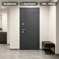 Système de serrure intelligent antivol en acier de style russe avec face avant en acier et dos en bois pour porte de sécurité extérieure d'appartements résidentiels et de bureaux