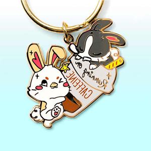 Porte-clés personnalisés en alliage de zinc en forme de lapin, vente en gros, pendentifs promotionnels pour sacs - Product Image 6