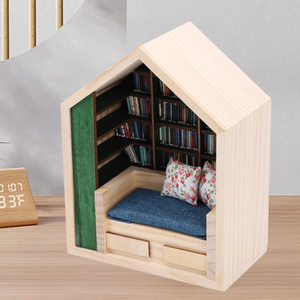Éloigne l'anxiété, mini-ornement de bibliothèque avec mini-livres, jouets originaux pour étagère à livres, mini-corniche à livres artisanale en bois - Product Image 6