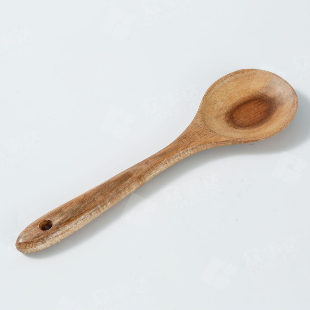 Nonstick Acacia Wood Kitchen Cooking Spoons Spatula Non Toxic Spatulas Turner Slotted Serving Spatula Salad Mixing Spoon Fork · image 5