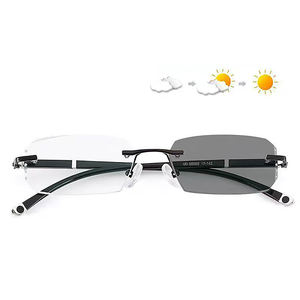 2025年高级メンズ女性用リムレスダイヤモンドカッティングフォトクロミックリーディングメガネカラー変化する老眼眼鏡 - Product Image 2