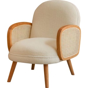 <span class=keywords><strong>Fauteuil</strong></span> en rotin et en bois de style nordique bohème pour la maison, le restaurant, l'hôtel, la villa, le café, le salon, meubles en tissu bouclé - Product Image 1