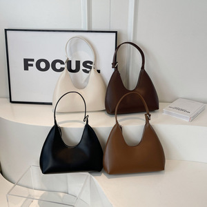 Cross-border Women's Handbags-Smooth PU Genuine Leather Retro U-Shaped Bags Fashionable Simple Zipper National Car-Friendly - Product Image 2