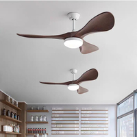 Ventilateur de plafond à 3 pales de 52 pouces en bois et ABS avec télécommande, moteur DC ETL, lampe LED