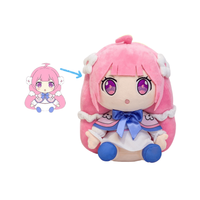 Peluche personnalisée de haute qualité, unisexe, en costume bleu, poupée mascotte sur pied, produit personnalisé