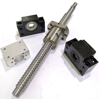 Juego de tornillos de bola SFU2510 con soporte de tuerca de soporte BK20/BF20 y acoplamiento para enrutador CNC máquina final de 100-6000mm