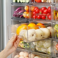 Boîte de rangement transparente en plastique pour réfrigérateur, multi-niveaux, pour fruits, légumes, œufs et raviolis – Offre Spéciale