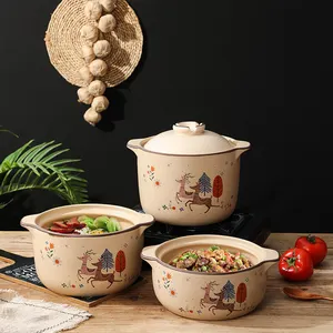 Hot selling Japanese style ceramic cooking pot casserole dish with lid ceramic cookware set