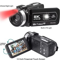 8K WiFi HD dijital kamera dokunmatik ekran el otomatik Video kayıt seyahat düğün için VLOG-10x optik CMOS Nightshot