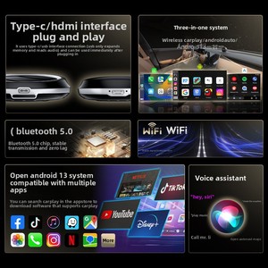 อะแดปเตอร์ <span class=keywords><strong>Applepie</strong></span> Touch <span class=keywords><strong>CarPlay</strong></span> Android Auto พร้อมพอร์ต Type-C/ สำหรับ Android 13 Qualcomm 6125aibox GT6PLUS ขนาด 7 นิ้ว - Product Image 3