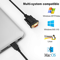 Câble Série USB 2.0 RS232 de 1 m (3,3 pieds) avec Puce Prolific PL2303, Adaptateur DB9, Gaine PVC pour Moniteur, Microphone, Lecteur DVD, Projecteur