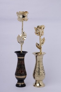 Handmade Gold Foil Rose <b>Artificial</b> <b>Flower</b> in Decorative Vase Luxurious Valentine'S Day Gift - Product Image 2