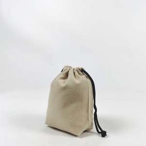 Bolsa con cordón con logotipo impreso personalizado Bolsa de almacenamiento con cordón pequeño Bolsa de regalo con cordón de lona natural - Product Image 1