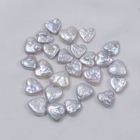 Perles de culture baroques en forme de cœur, blanches, non percées, 12-13 mm, perles lâches irisées pour la fabrication de bijoux, collier, bracelet, boucles d'oreilles DIY