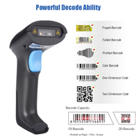 Lector de Códigos de Barras 2D Inalámbrico BT YHDAA, Escáner de Códigos QR de Inducción Automática Continua, Compatible con Teléfonos/Tabletas/Computadoras
