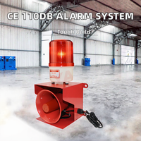 Système d'alarme certifié CE 110 dB avec lumière de sécurité domestique, commande vocale et télécommande pour application de sécurité des portes et incendies