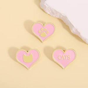 Mignon Rose Coeur Animal pour Amour Émail Broche Broche "Adopt Don't Shop" Broche pour Vestes Sacs Métal Artisanat - Product Image 4