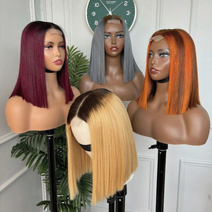 Perruques Bob en Cheveux Humains, Cheveux Vietnamiens Vierges Bruts, Fermeture en Dentelle 2x6 4x4, Droites, Ondulées et Ondulées Profondes, Prix Usine en Gros - Product Image 1