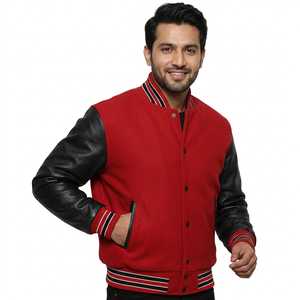 Blousons universitaires d'hiver personnalisés unisexes pour hommes, en polyester-coton respirant à séchage rapide, avec broderie frontale – Vente en gros - Product Image 1
