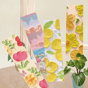 23pcs/Bag Oil Painting Flower Booklovers Cute Bookmarks Bulk Book Accessories for Students Classroom Teenager School Office