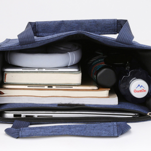 Bolso de Hombro Azul Oxford para Documentos, Maletín con Doble Cremallera, Correa Extraíble para Oficina y Viajes - Product Image 5