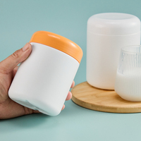 Récipient en plastique de qualité alimentaire épaissi et résistant aux chocs pour poudre de protéines, pot sans BPA avec espace pour étiquette personnalisée pour les ventes transfrontalières