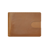 Porte-cartes en cuir véritable avec pince à dollar Brosse antivol Ultra-mince Nouveau Premium Sense Vintage Pull-out Men's Card Holder