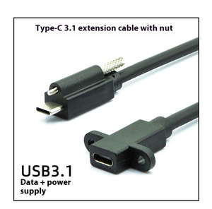 Cavo 3.1 tipo <span class=keywords><strong>C</strong></span> Gen2 maschio a femmina cavo di prolunga USB <span class=keywords><strong>C</strong></span> cavo dati a vite singola intrecciata di bloccaggio schermatura per macchine fotografiche computer - Product Image 5