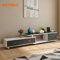 Table Basse Design Moderne Laquée pour Salon avec Tiroir Coulissant et Meuble TV Assorti